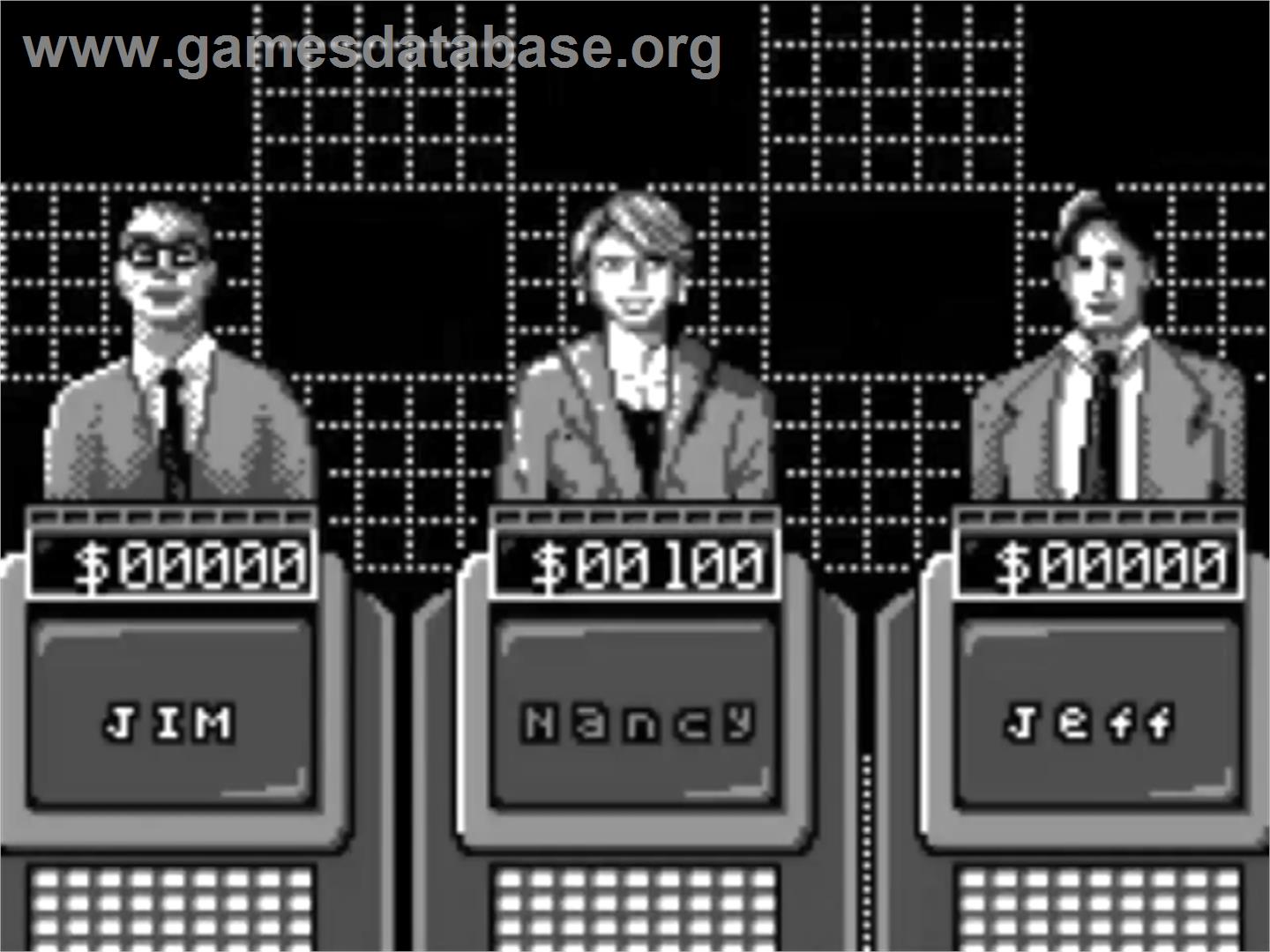 Jeopardy! - Tiger Game.com - Artwork - In Game